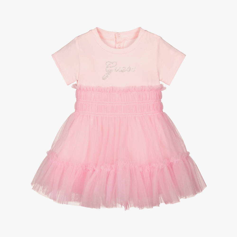 Guess-Pink Tulle Dress | Childrensalon Outlet