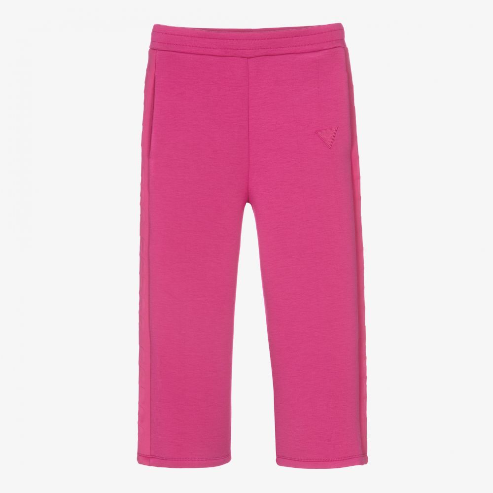 Guess - Pink Wide Leg Jersey Trousers | Childrensalon