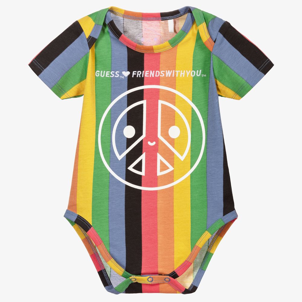 Guess - Body rayé arc-en-ciel en coton | Childrensalon