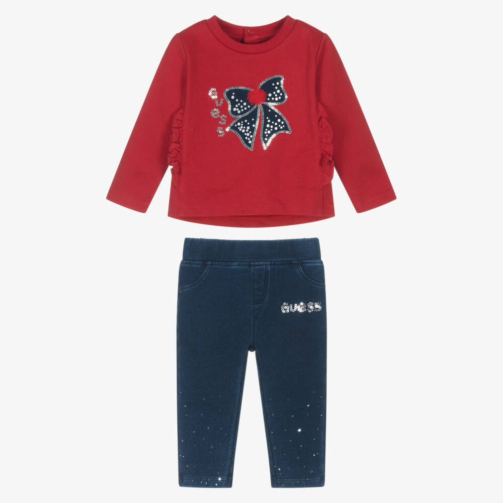 Guess-Red Bow Legging Set | Childrensalon Outlet