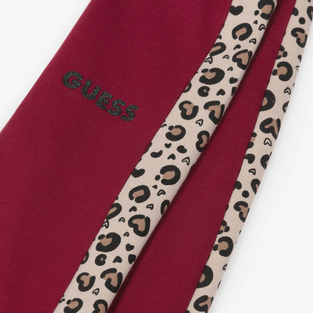Guess-Red Leopard Joggers | Childrensalon Outlet