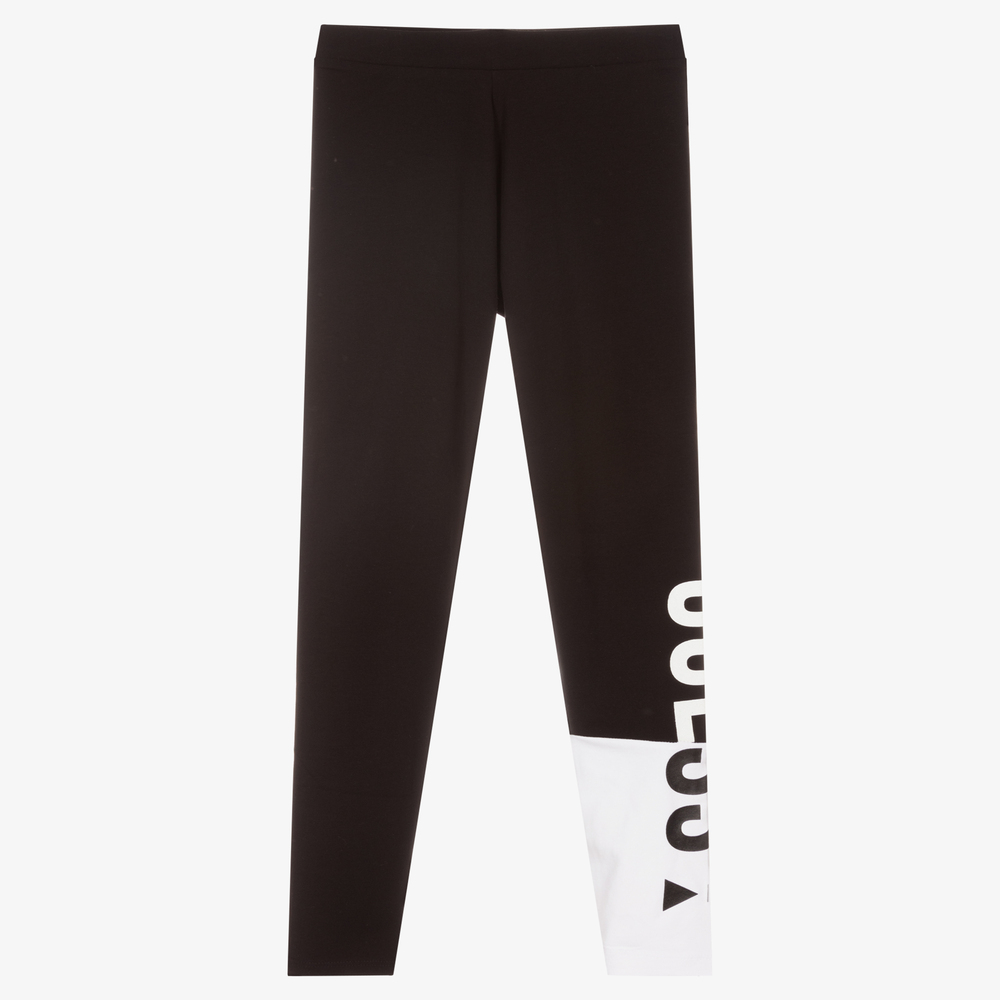 Guess-Teen Black Cotton Leggings | Childrensalon Outlet