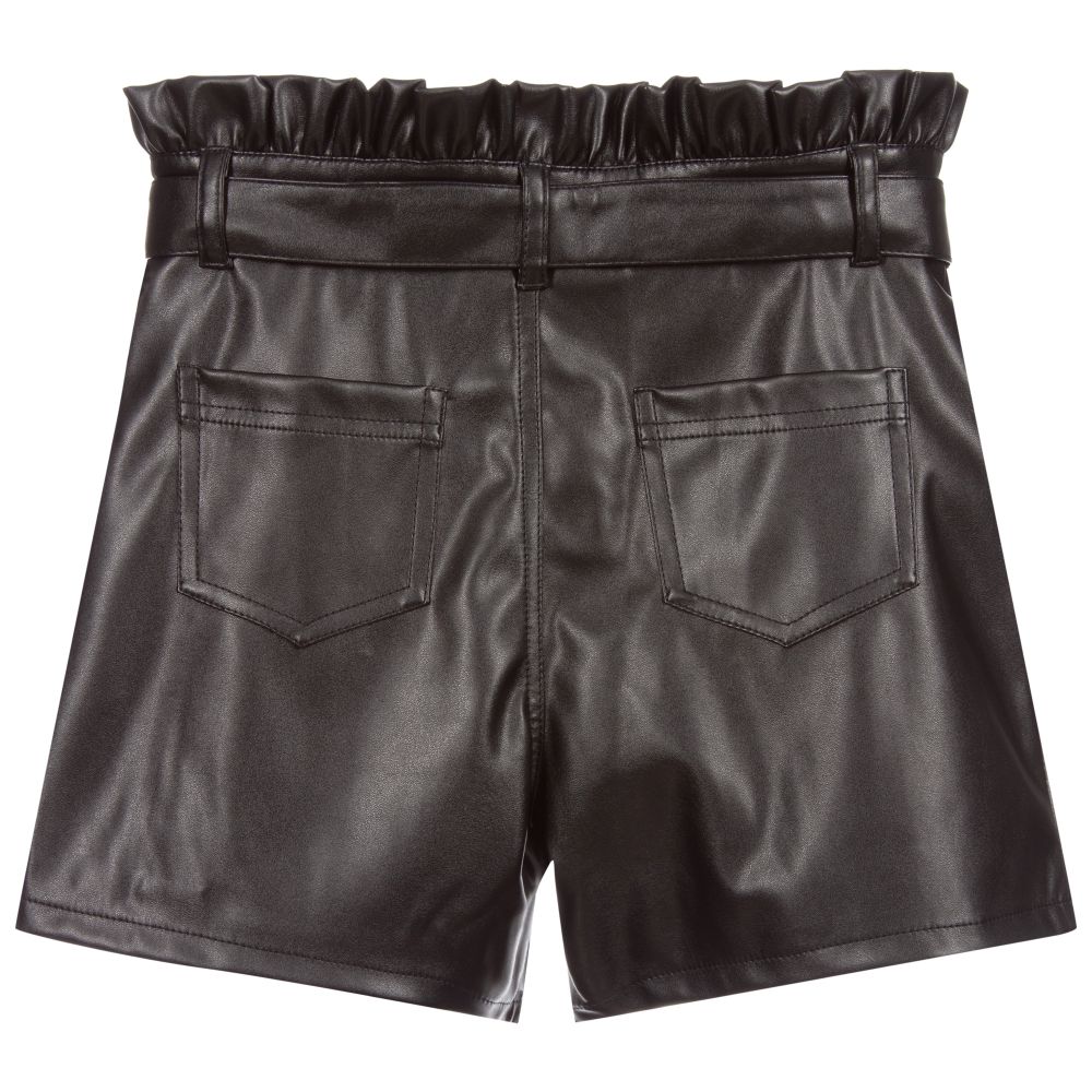 Guess-Teen Black Faux Leather Shorts | Childrensalon Outlet