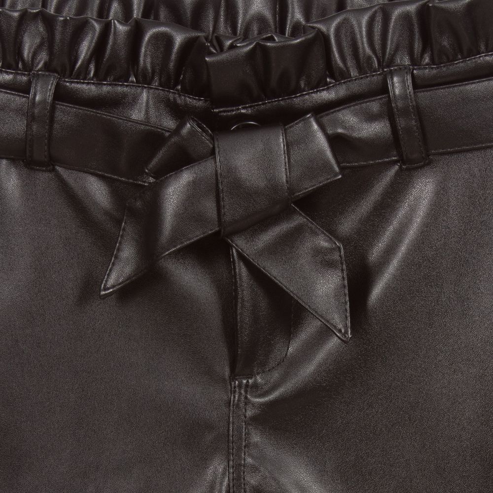 Guess-Teen Black Faux Leather Shorts | Childrensalon Outlet