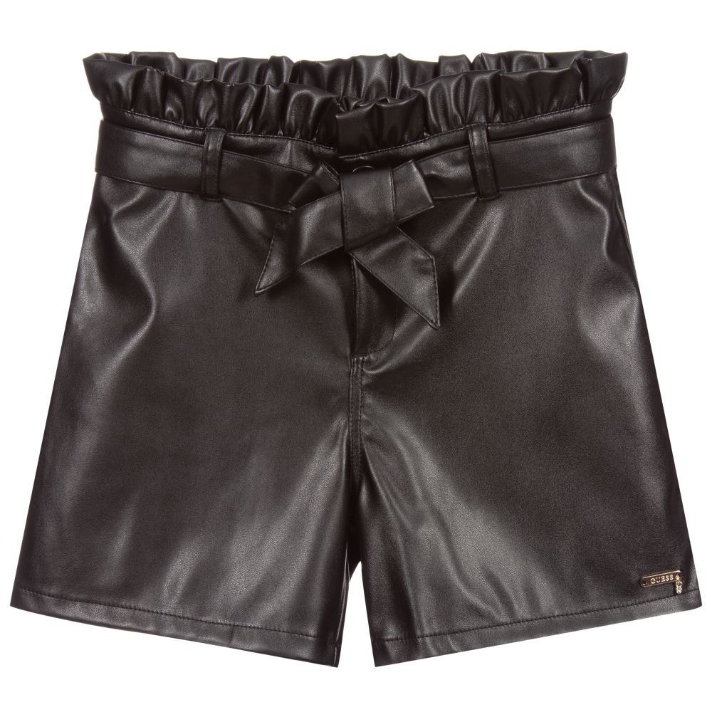 Guess - Teen Black Faux Leather Shorts | Childrensalon