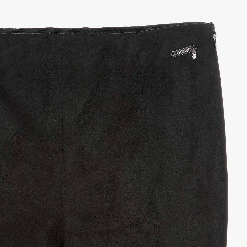 Guess-Teen Black Faux Suede Leggings | Childrensalon Outlet