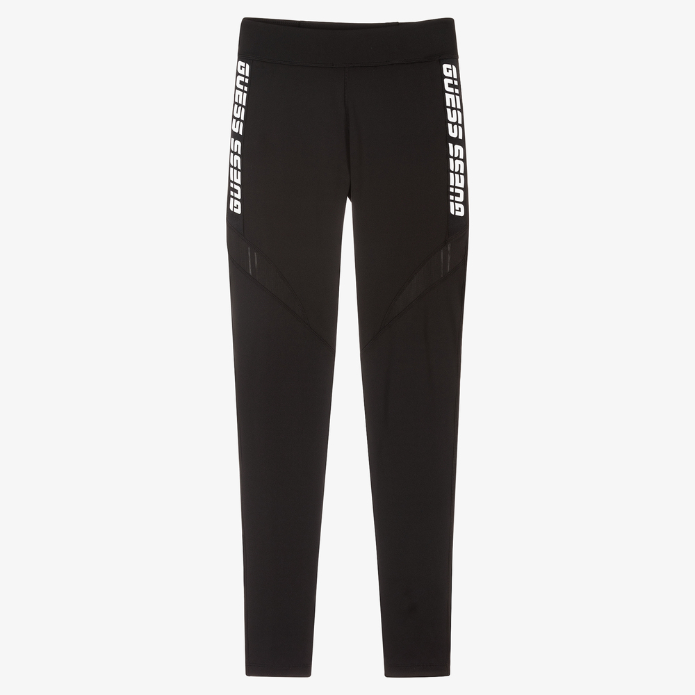 Guess - Schwarze Teen Leggings mit Streifen | Childrensalon