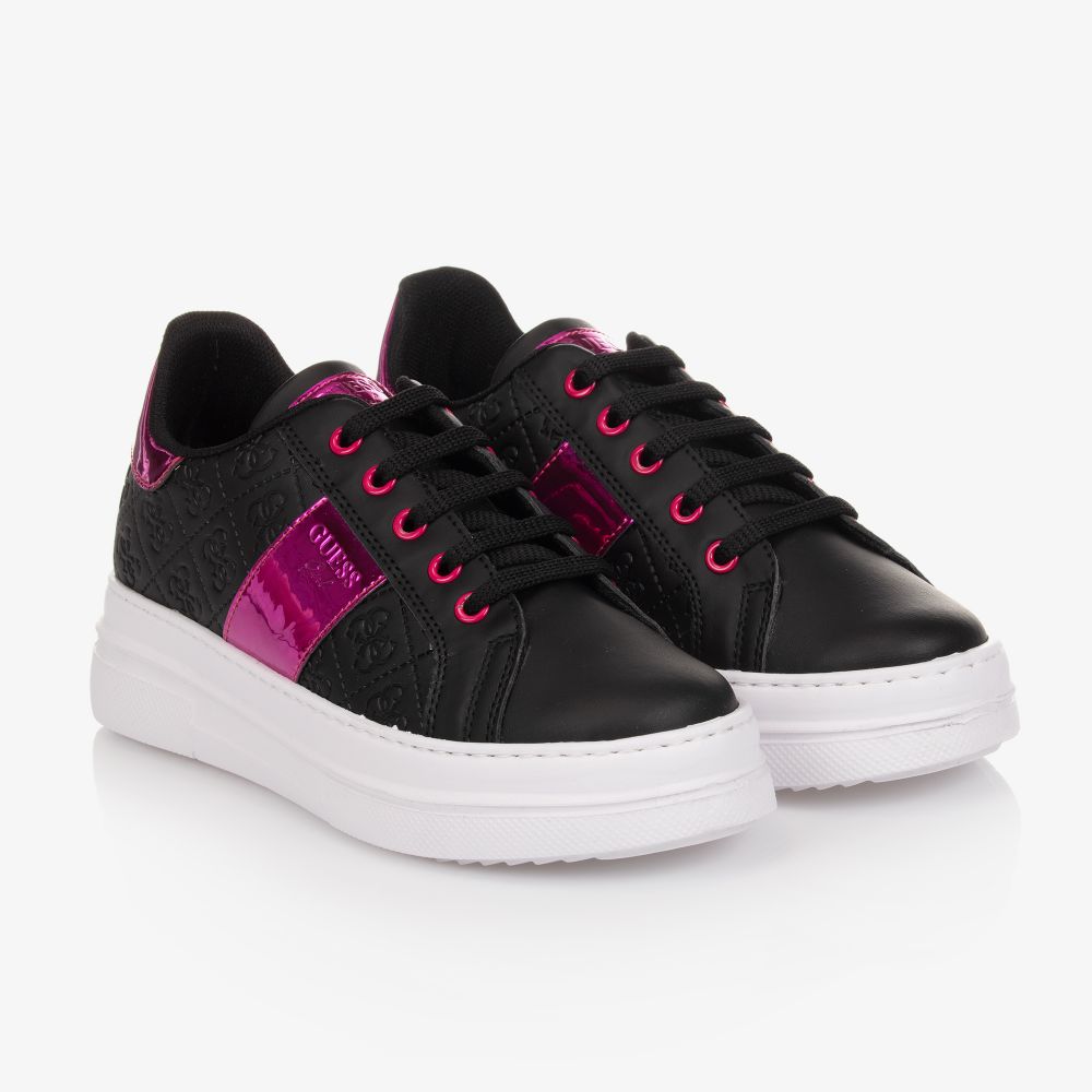 Guess - Teen Black & Pink Trainers | Childrensalon