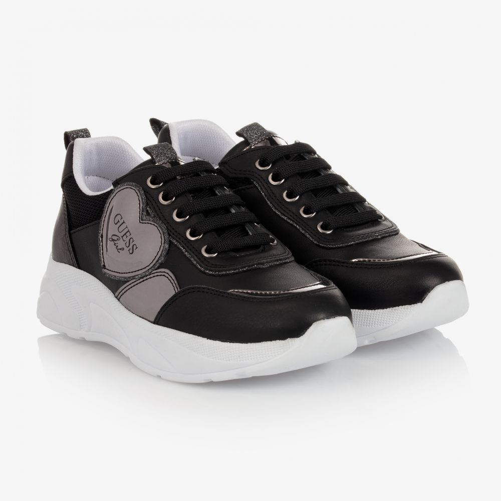 Guess - Teen Black & Silver Trainers | Childrensalon