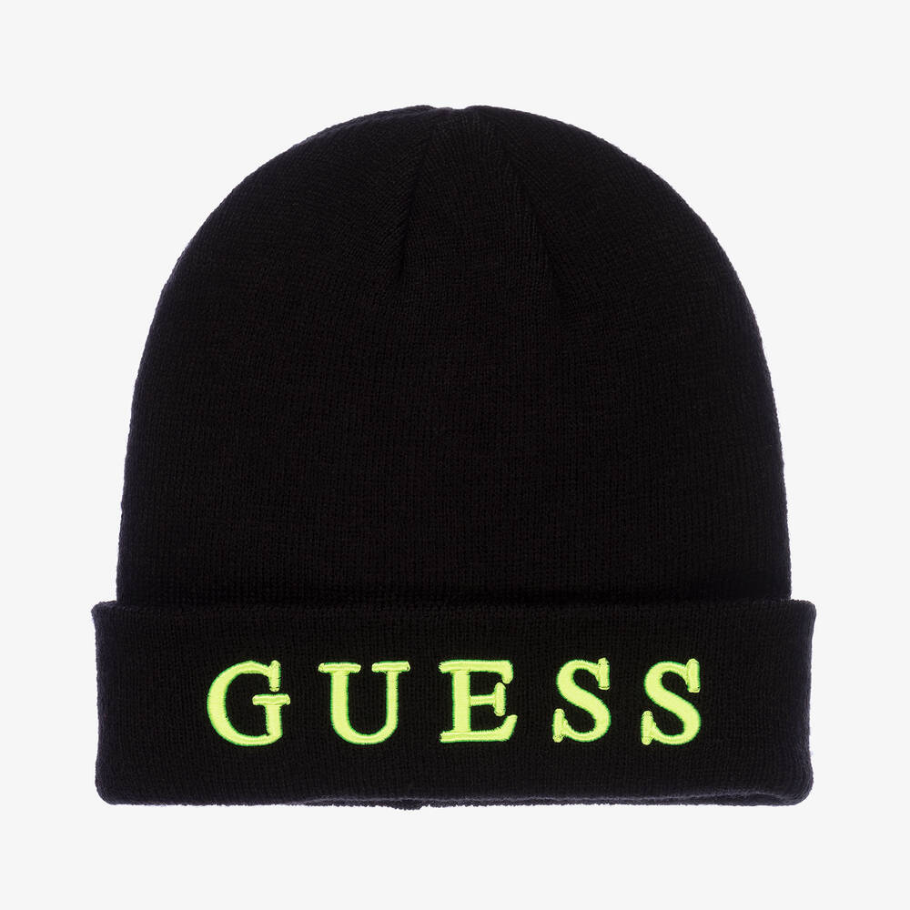 Guess - Bonnet noir en laine Ado | Childrensalon