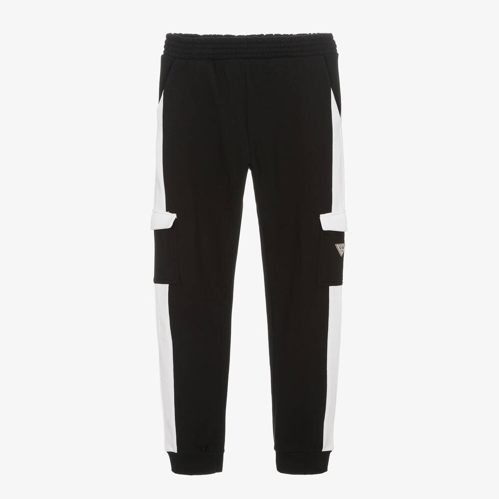 Guess - Teen Boys Black Cotton  Joggers | Childrensalon