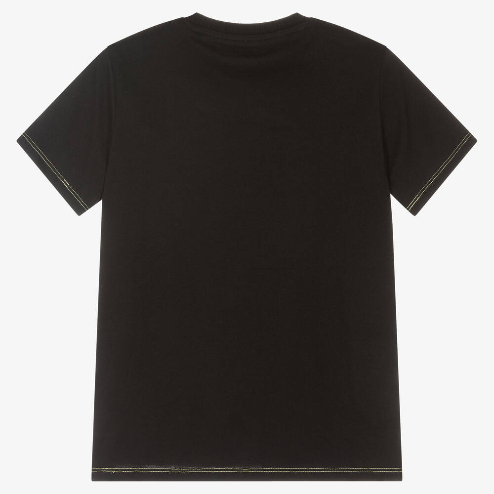 Guess-Teen Boys Black Cotton Logo T-Shirt | Childrensalon Outlet