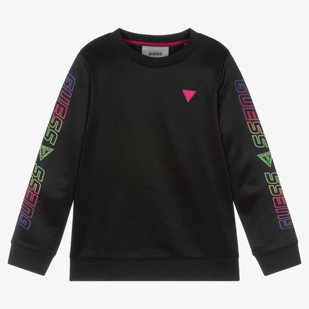 Guess - Teen Boys Black Jersey Logo Sweatshirt  | Childrensalon