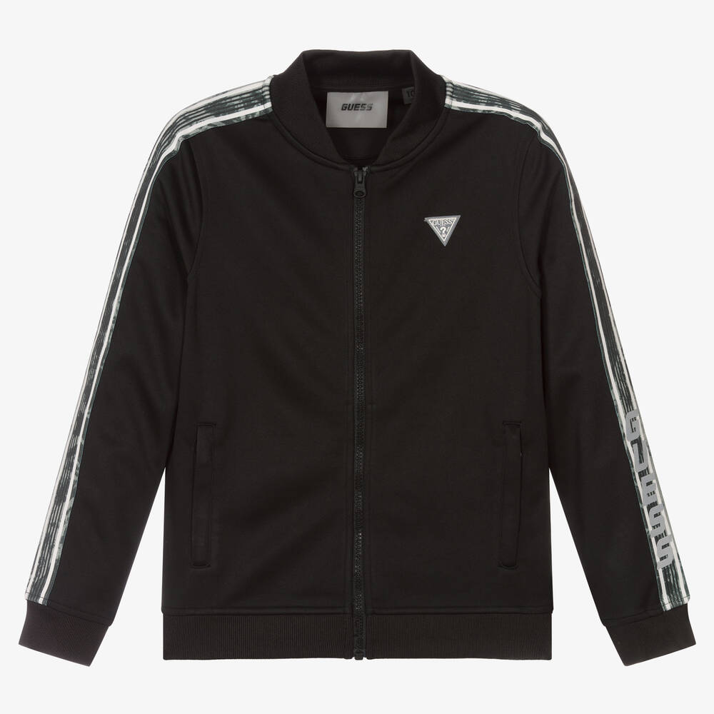 Guess - Teen Boys Black Zip-Up Top | Childrensalon