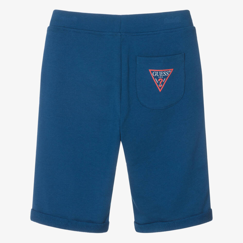Guess-Teen Boys Blue Cotton Shorts | Childrensalon Outlet