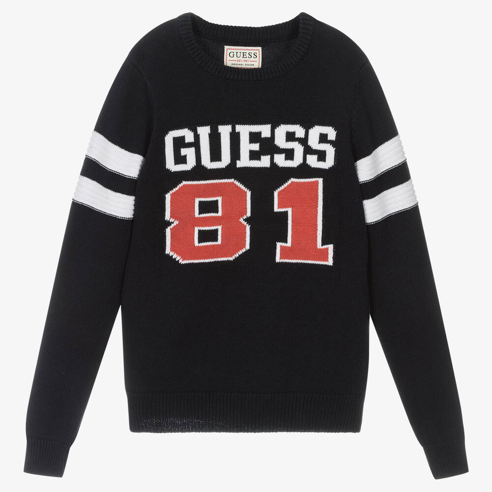 Guess - Blauer Teen Baumwollpullover (J) | Childrensalon