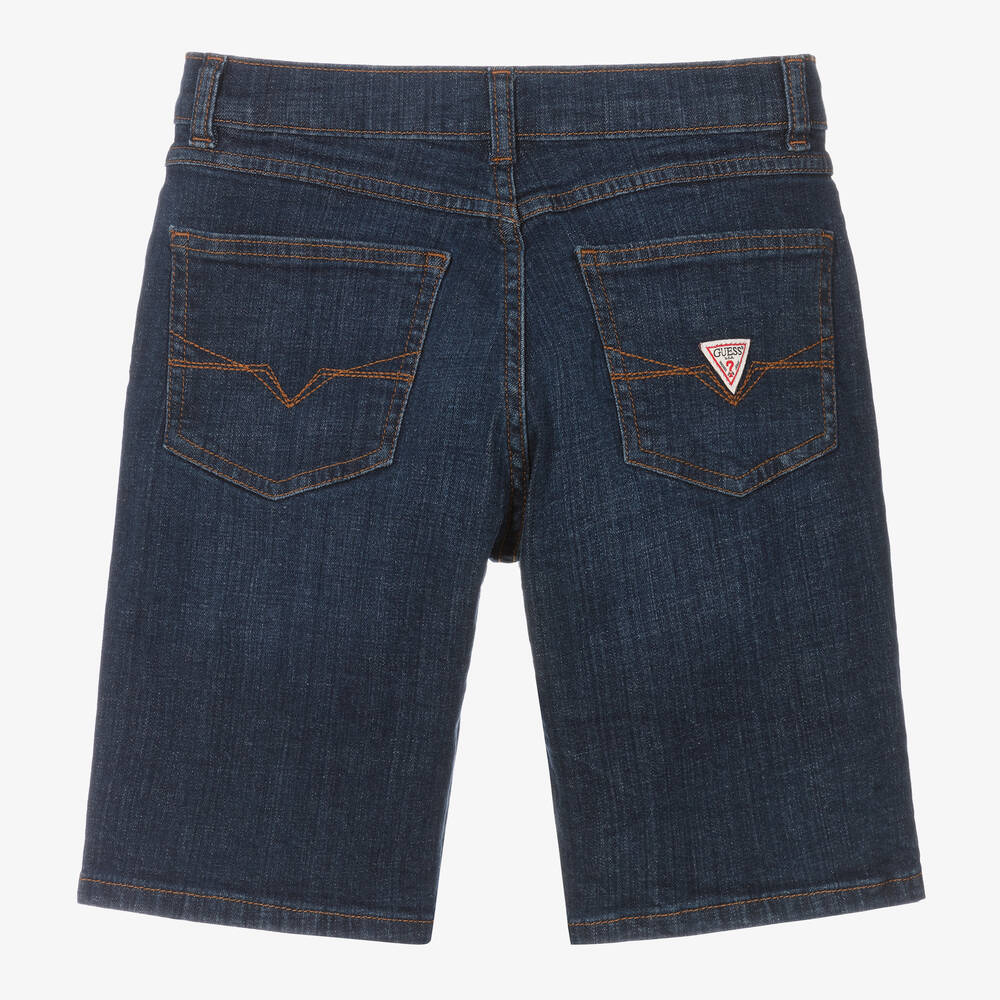 Guess-شورت قطن دنيم لون أزرق داكن للمراهقين | Childrensalon Outlet