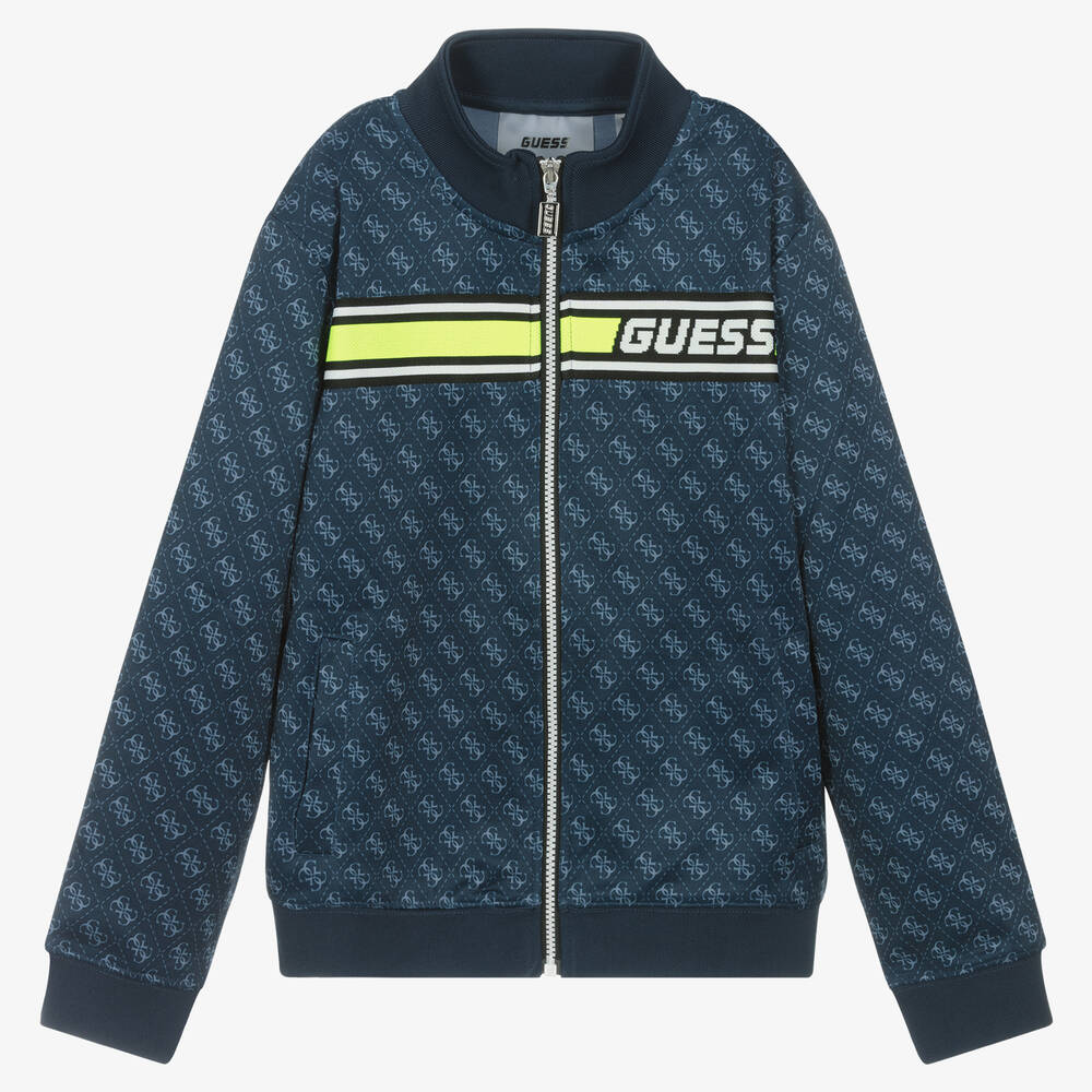 Guess - Haut bleu zippé en jersey 4g ado | Childrensalon