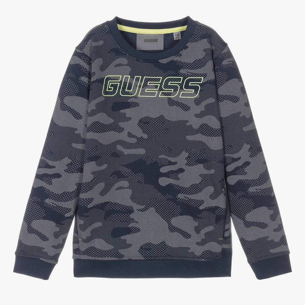 Guess - Teen Boys Blue Logo Sweatshirt | Childrensalon
