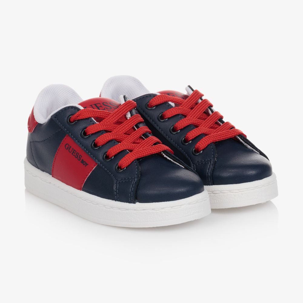 Guess - Teen Boys Blue Logo Trainers | Childrensalon