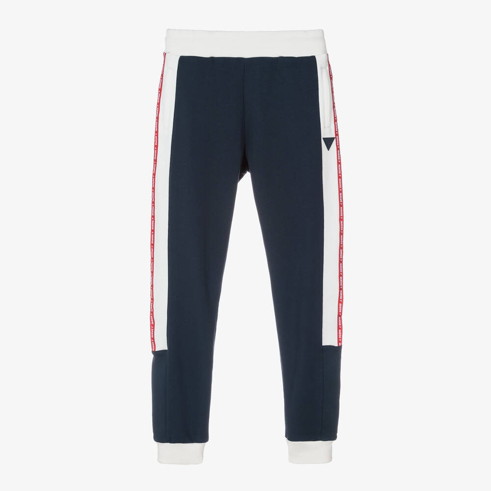 Guess - Teen Boys Blue & White Logo Joggers | Childrensalon