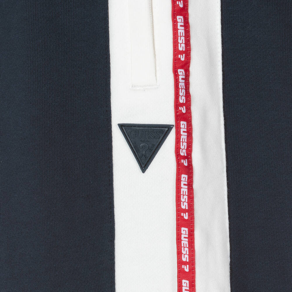 Guess-جوغرز تينز ولادي قطن لون كحلي وأبيض | Childrensalon Outlet