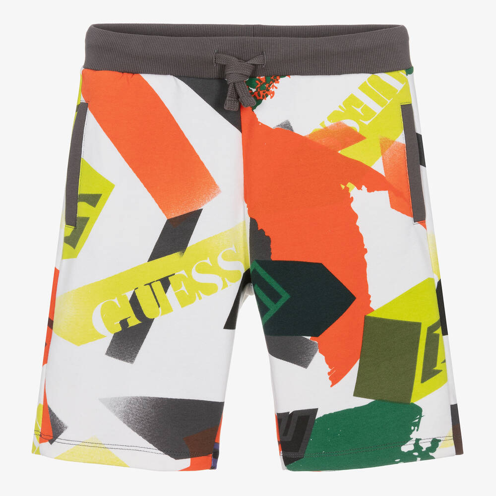 Guess-Teen Boys Geometric Cotton Shorts | Childrensalon Outlet
