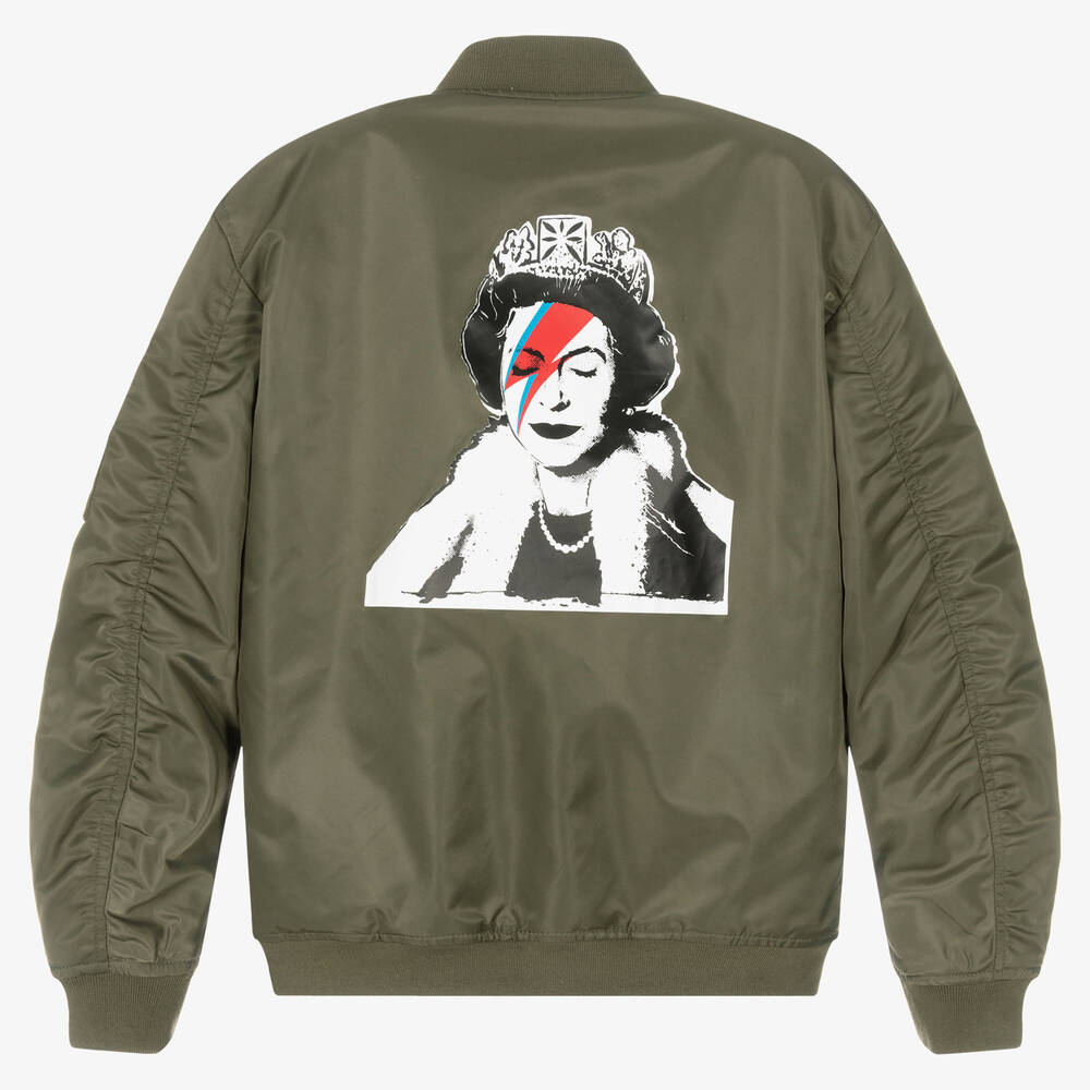 Guess-Зеленая куртка с рисунком Бэнкси | Childrensalon Outlet