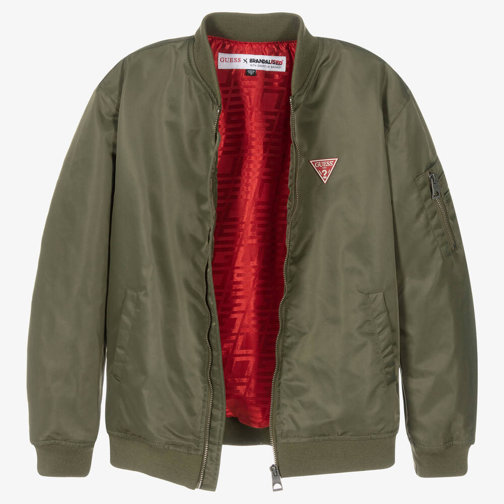 Green guess jacket top