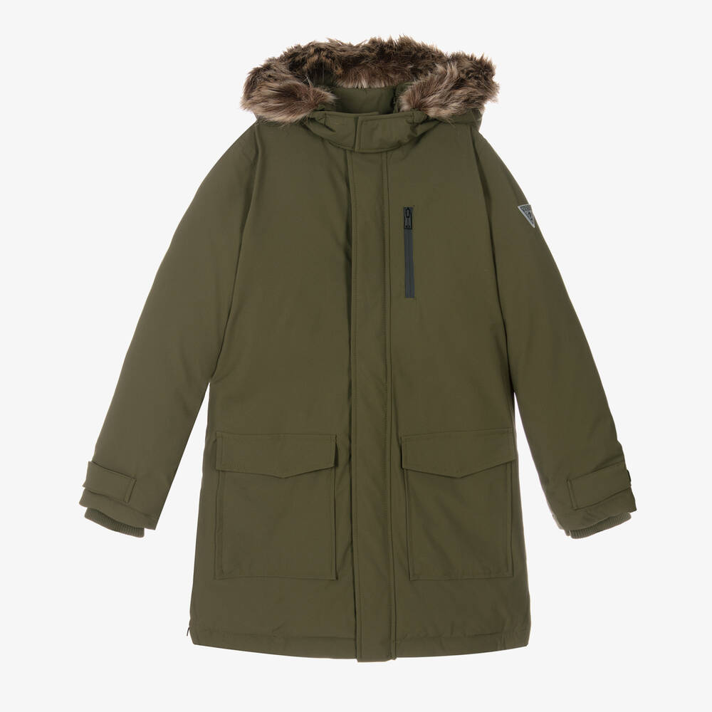 Boys green hot sale parka coat