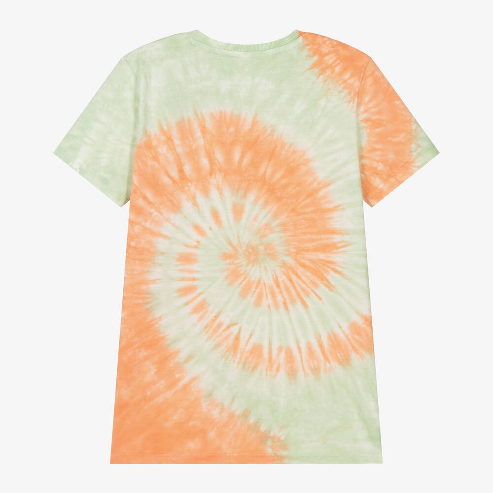 Guess Teen Boys Green Orange Tie Dye T Shirt