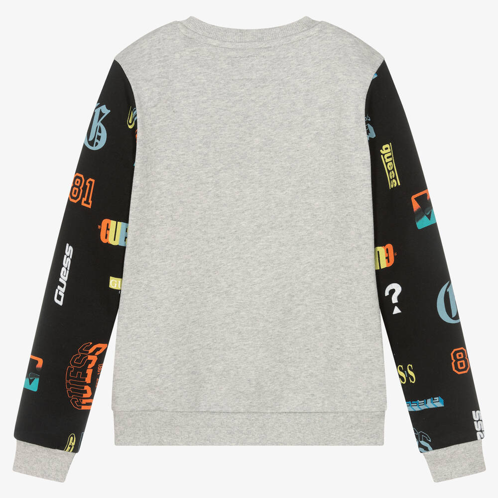 Guess - Teen Boys Grey Cotton Logo Sweatshirt
