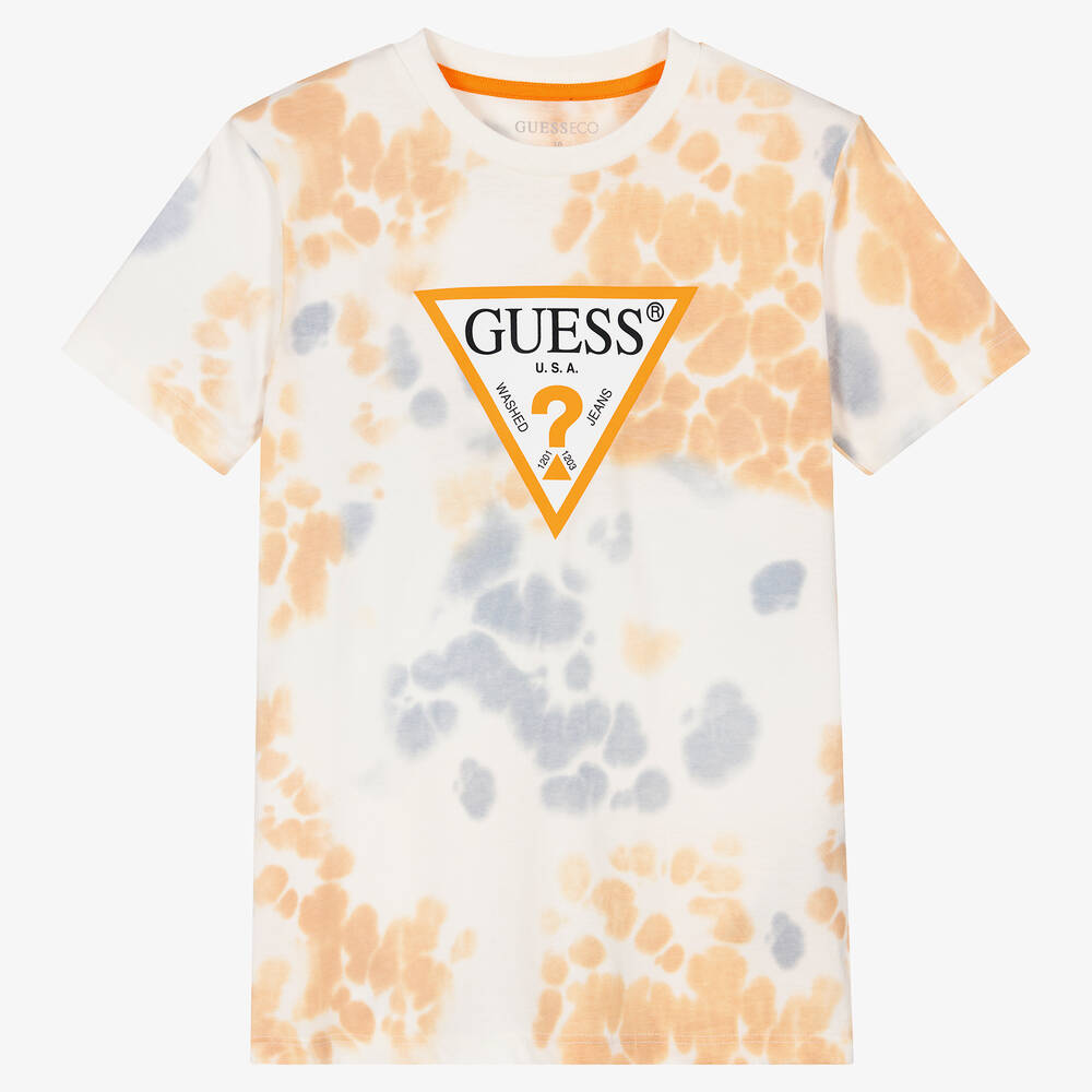 Guess - Кремовая хлопковая футболка с эффектом тай-дай | Childrensalon