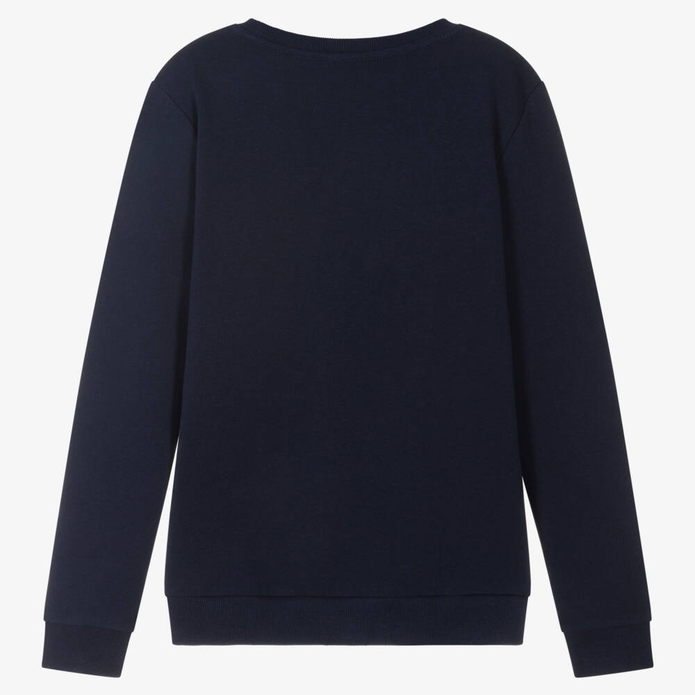Guess-Teen Boys Navy Blue Organic Cotton Sweatshirt | Childrensalon Outlet