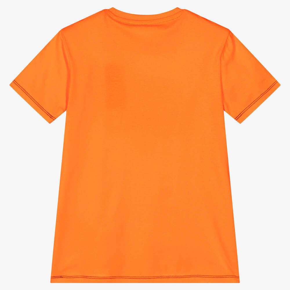 Guess-Teen Boys Orange Cotton Logo T-Shirt | Childrensalon Outlet