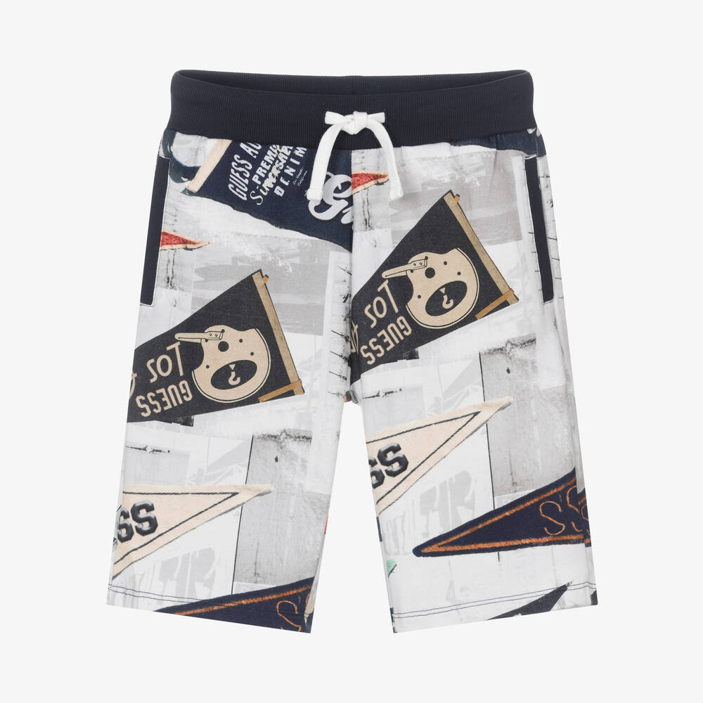 Guess - Short blanc et gris ado garçon | Childrensalon