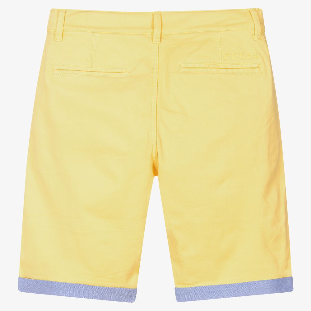 Guess-Teen Boys Yellow Chino Shorts | Childrensalon Outlet