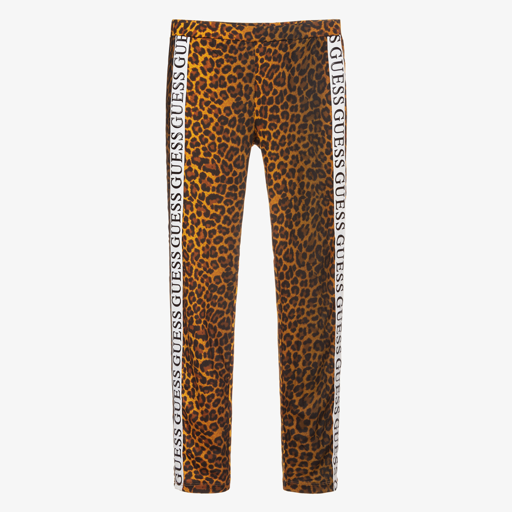 GUESS Girls Teen Brown Leopard Leggings