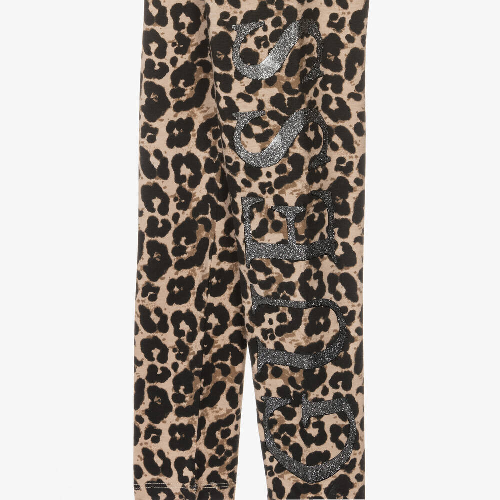 Guess-ليغنغز تينز بناتي قطن جيرسي لون بيج | Childrensalon Outlet