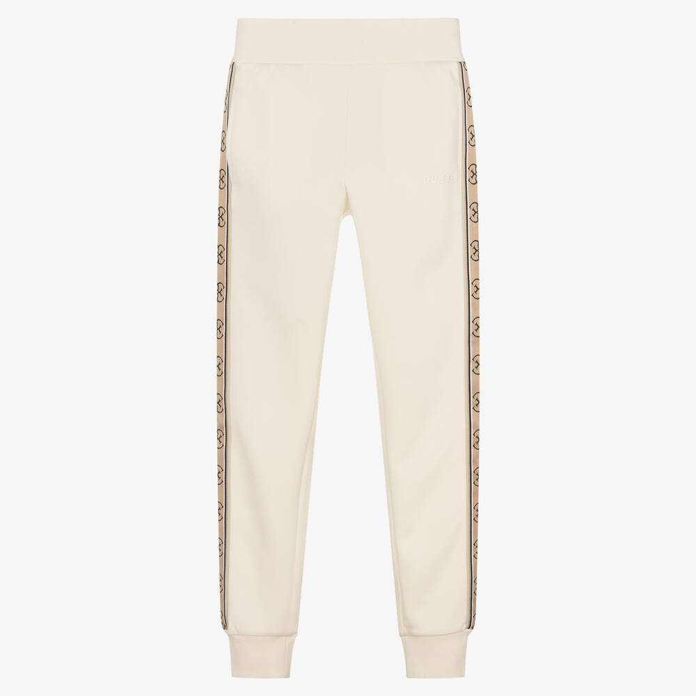 Guess - Teen Girls Beige Logo Tape Joggers | Childrensalon