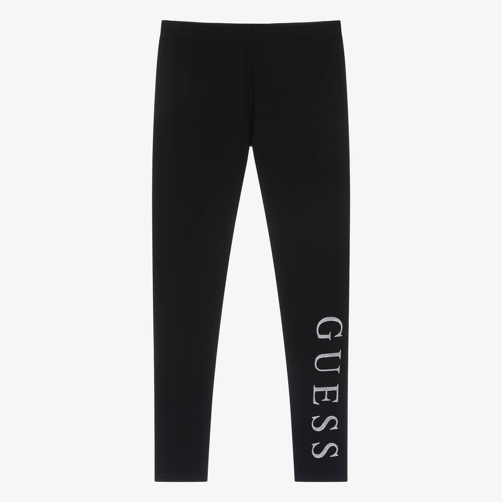 Guess-Teen Girls Black Cotton Leggings | Childrensalon Outlet
