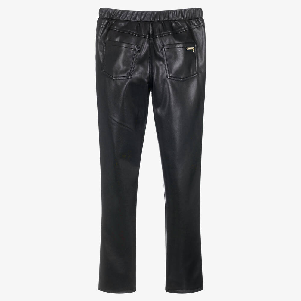Guess-Teen Girls Black Faux Leather Leggings | Childrensalon Outlet