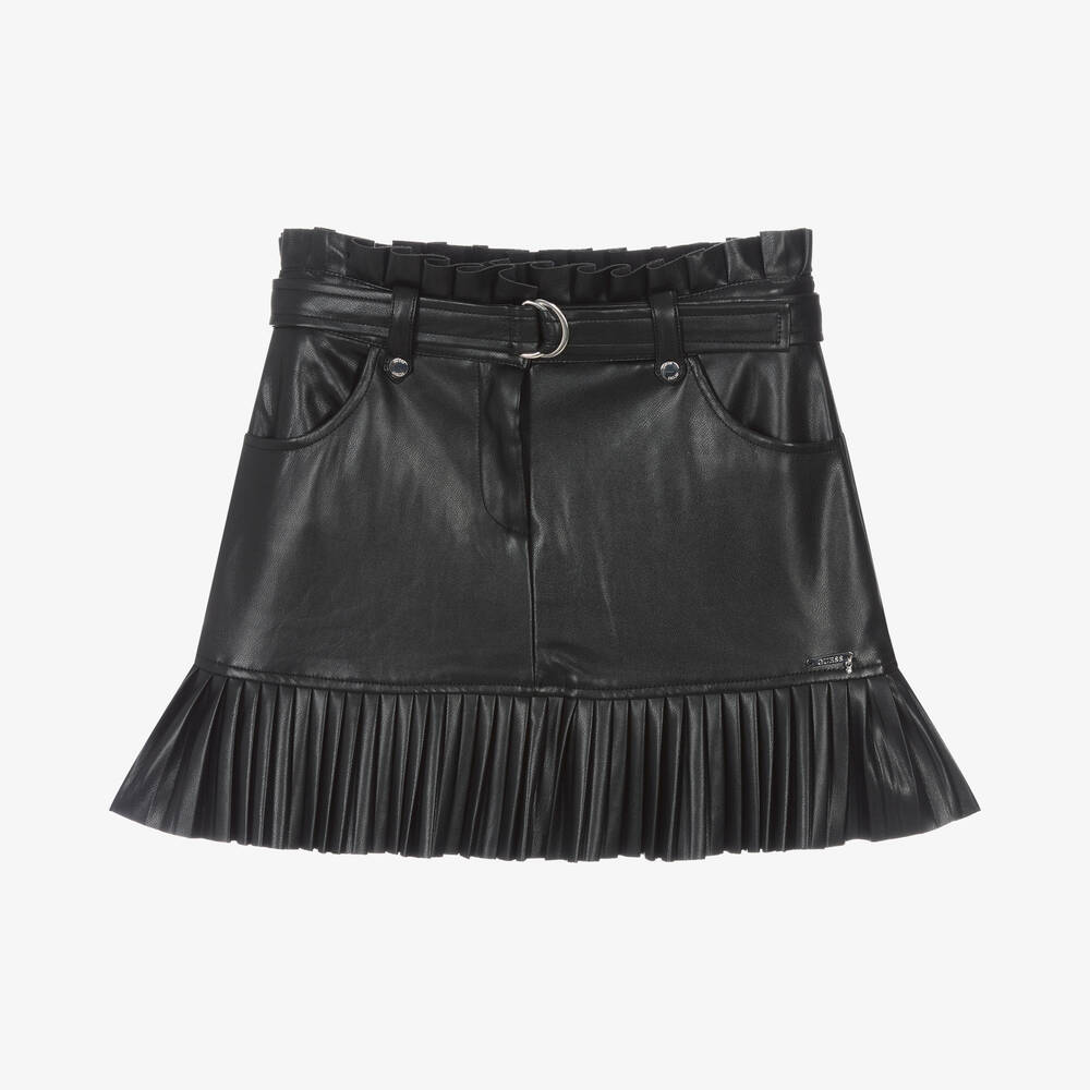 Guess - Teen Girls Black Faux Leather Skirt | Childrensalon
