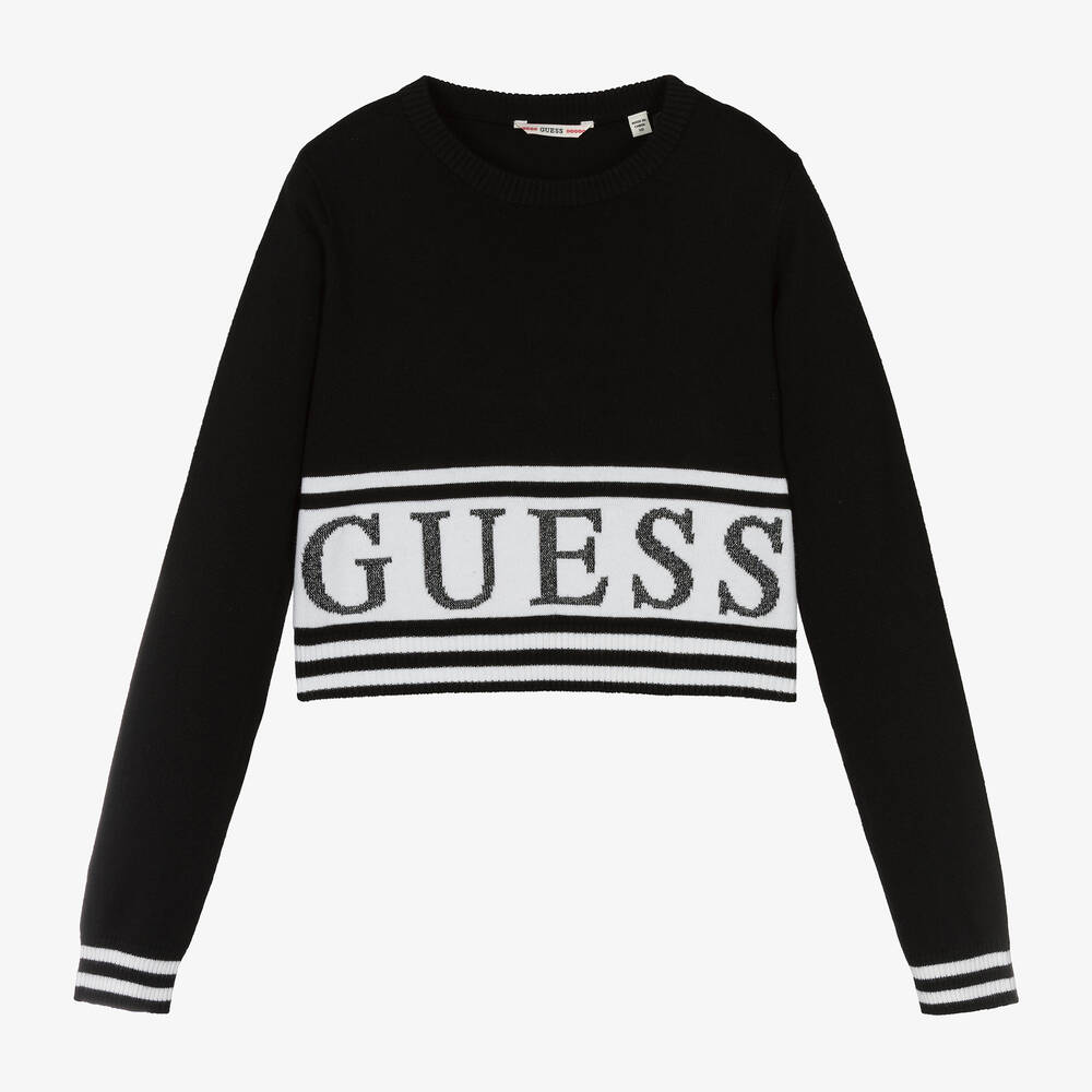 Guess - Черный вязаный свитер для девочек-подростков  | Childrensalon