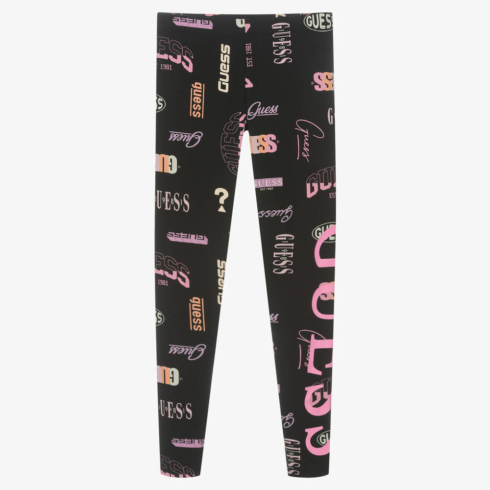 Guess - Teen Leggings in Schwarz und Rosa | Childrensalon