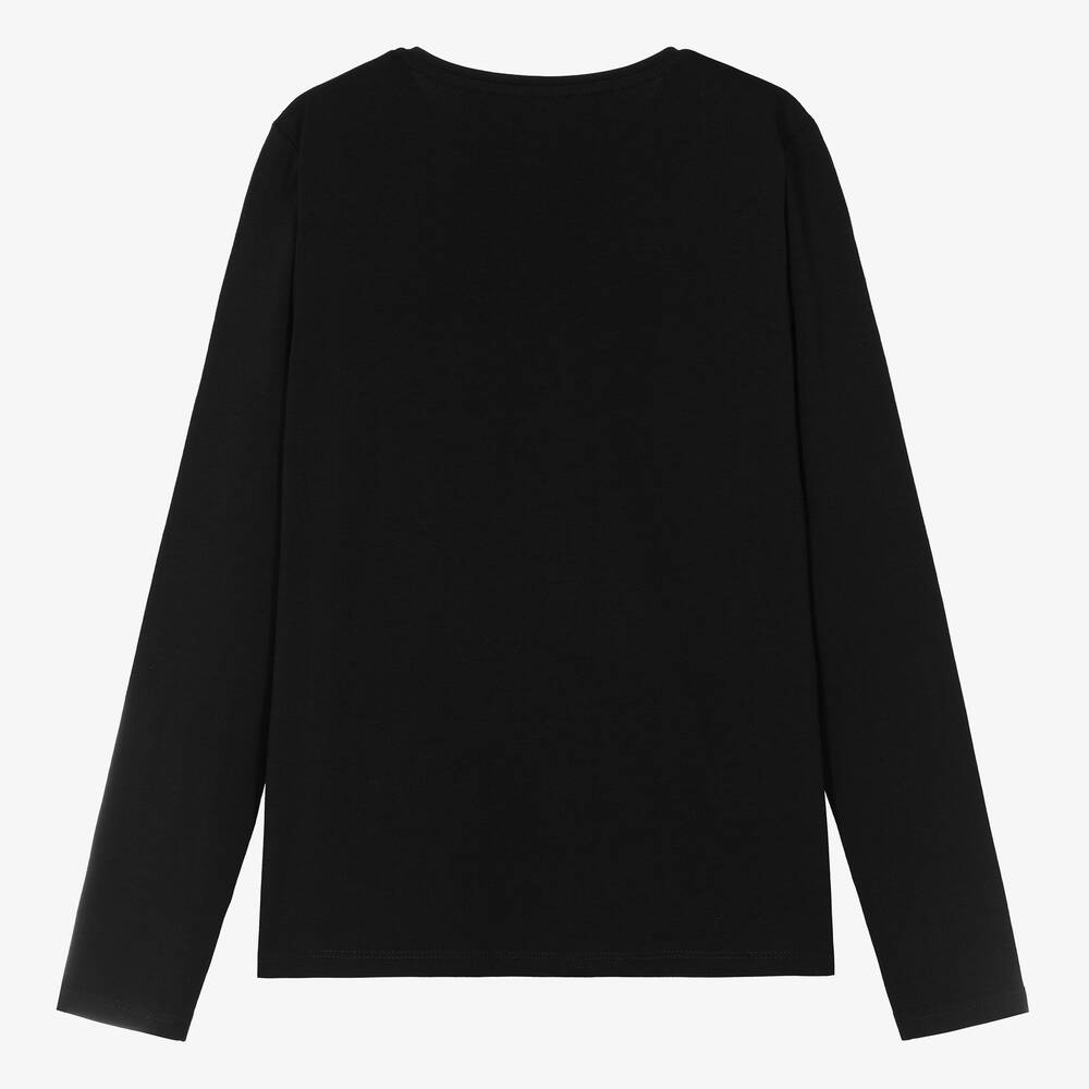 Guess-Teen Girls Black & Silver Diamanté Top | Childrensalon Outlet