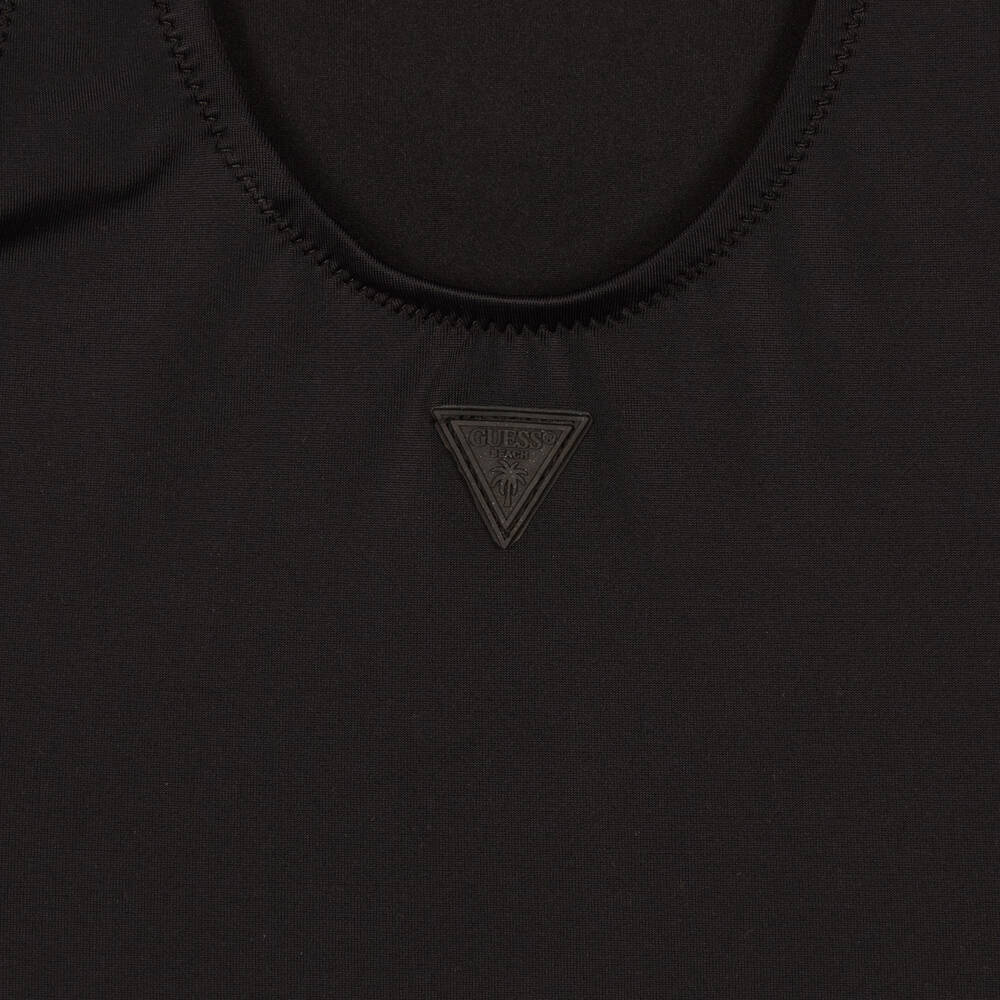 Guess-Teen Girls Black Triangle Logo Swimsuit | Childrensalon Outlet