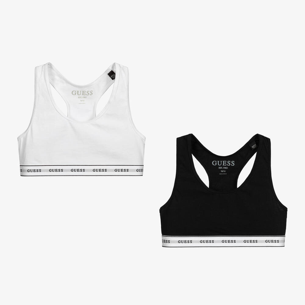 Guess - Lot de 2 brassières noire et blanche ado fille | Childrensalon