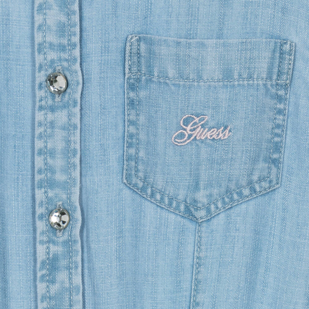 Guess-Teen Girls Blue Chambray Dress | Childrensalon Outlet