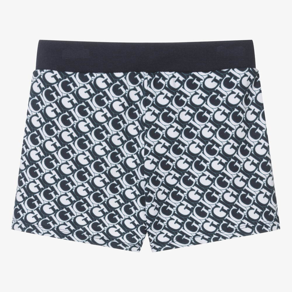 Guess-Teen Girls Blue & White Cotton Shorts | Childrensalon Outlet